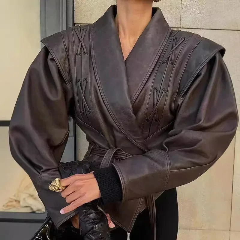 Elettra – Giacca Kimono in Pelle